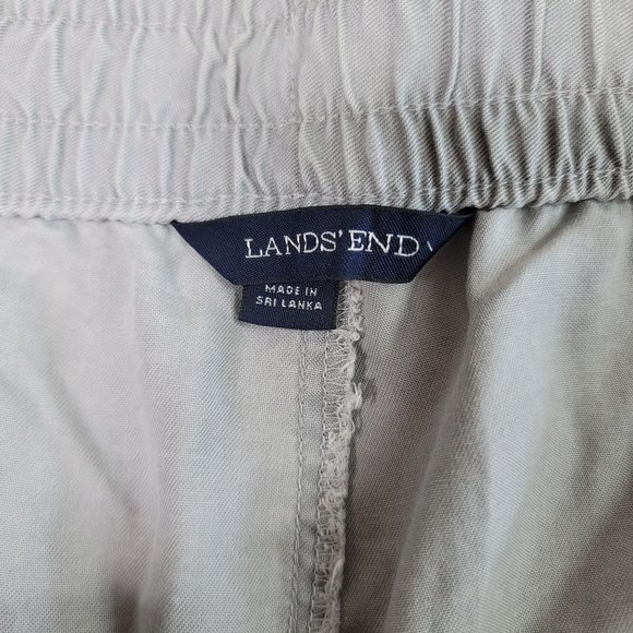 lands end light weight grey draw string cargo pants size 14 - Picture 3 of 5